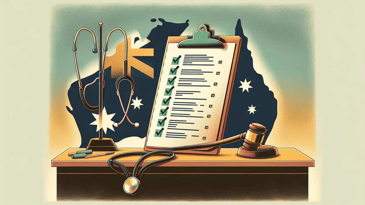 Australian healthcare compliance checklist illustration