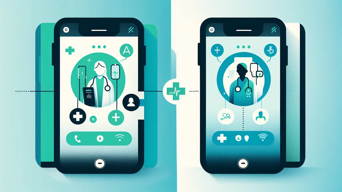Side-by-side comparison of Doccy and InstantConsult telehealth platforms